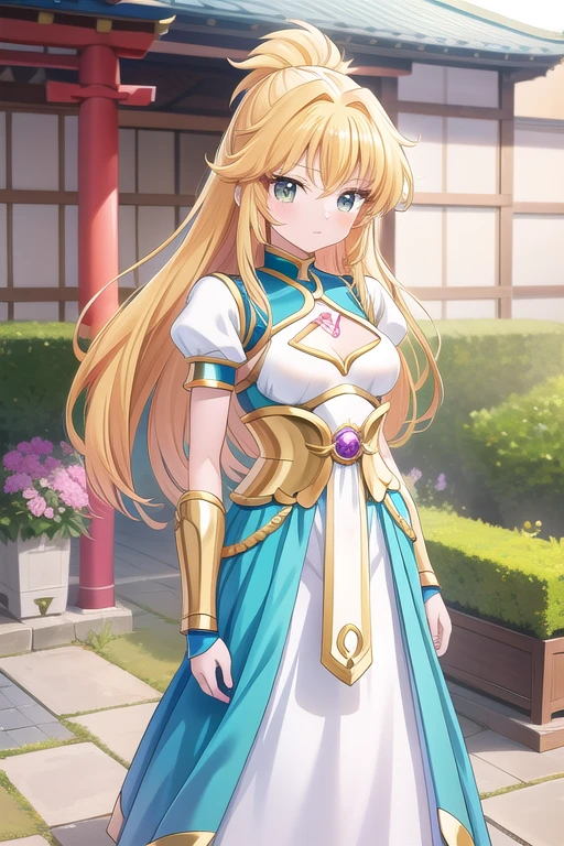 Une femme, 25 ans, mangas, cheveux longs, cheveux multicolores, details, Saint Seiya, Hyoga, Cygnus, Saint Seiya Cosplay, armure de chevalier, myth cloth, Hyoga cosplay, jardin zen, temple japonais