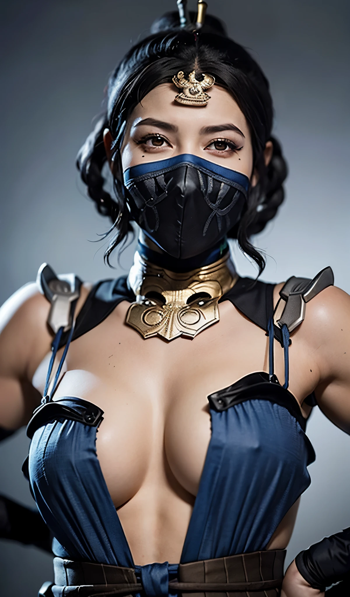 (Foto de alta qualidade, ultra realista, 8k, personagem do jogo MORTAL KOMBAT), Mileena super bela com seu traje roxo, foto tirada de perto, normal hands, dedos detalhados, obra-prima, (realista 8k, foto-realista: 1.37), realista detalhado, 1girl, cabelo longo:1.5, cabelo preto:1.2, olhos vermelhos:1.5, erotic, semi nua, olhos brilhantes, ((mortal kombat mileena)), ninja, armas, kimono, vestido de guerreira ,((mortal kombat)), seios longos grandes, mamas gigantes aparecendo, pose de luta, olhar sereno, templo, meditation, Ninja Mask, cobri sua boca, eyes to the sky, pelos pubianos saindo da calcinha, nudes, xota, micro calcinha enfiado nas partes intimas, pornografia, demonic mask, reflection, o fundo mostra a luz da lua, lua, flor de cerejeira, espadas, corpo quente erotico