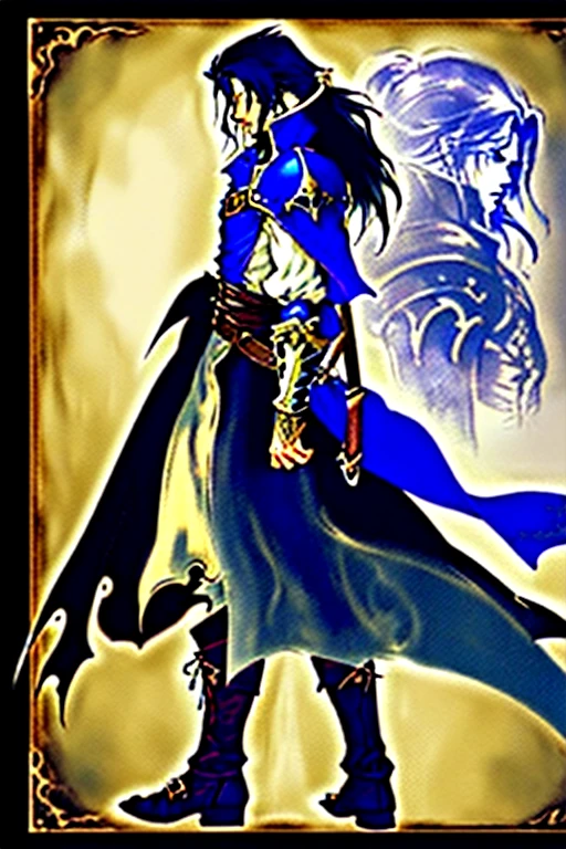 concept character official, front back and side, Castlevania Symphony of the Night style, RPG maker features --ar 7:5