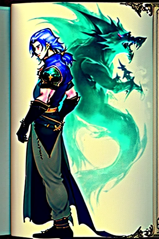 concept character official, front back and side, Castlevania style, RPG maker features --ar 7:5