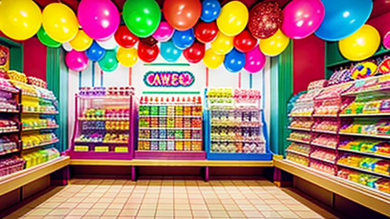 Showa candy shop、Japan candy shop、Sweets and snacks in the store、There are lots of things to play with and play equipment、kite、top、Menco、Marble。Playing、Surprise Ball、pistol、firework、balloon、Beigoma、Model、ミニカなどが並んでいるShowa candy shop、