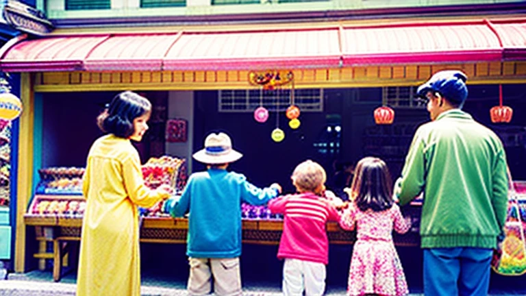 Showa candy shop、Japan candy shop、Sweets and snacks in the store、There are lots of things to play with and play equipment、kite、top、Menco、Marble。Playing、Surprise Ball、pistol、firework、balloon、Beigoma、Model、ミニカなどが並んでいるShowa candy shop、Children and an old woman shopping at a candy store、Children and an old woman shopping at a candy store、Children and an old woman shopping at a candy store、１９６０Around the age of、１９7０Around the age of、
