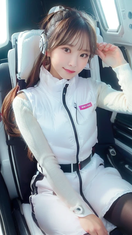 (masterpiece:1.5)、(Realistic:1.5)、(highest quality:1.4、8k、RAW Photos)、
Ultra-high resolution、Professional Lighting、Perfect dynamic composition、Photographed indoors、
Film Grain、chromatic aberration、(Bokeh:1.1)、
Frank、Sophisticated、charm、Ultra-realistic、Attention to detail、Golden Ratio、
(1 girl)、Slender girl、Delicate and charming girl、Cute Woman:1.4、
Serious expression、Looking at the audience、Sculptural installation、Sit on the sofa and relax、
Light brown hair、Shiny Hair、Hairstyle: Ponytail、
real skin、
Shut your mouth.、Beautiful Eyes、double eyelid、Thin arms、、
、Show off your thighs,(astrovest):5,(shiny white log downvest):3,BREAK ((Detailed face, Professional photography)), ((NSFW, zettai ryouiki, 1 girl)), Ultra-high resolution, (Realistic: 1.4), RAW Photos, highest quality, (PhotoRealistic Stick), concentrated, Soft Light, ((30 years old)), ((Japanese)), (( (Young Face))), (surface), (Depth of written boundary), masterpiece, (Realistic),(inside ISS):3, woman, ,astrovest:2,headphone:2,smartwatch,,bangs, ((1 girl)),(black sleeves):2,(black tights):2,inside spacestation,inside spacecraft,,zero gravity,smile,open leg,blush:1.5,hidden hands,neotech