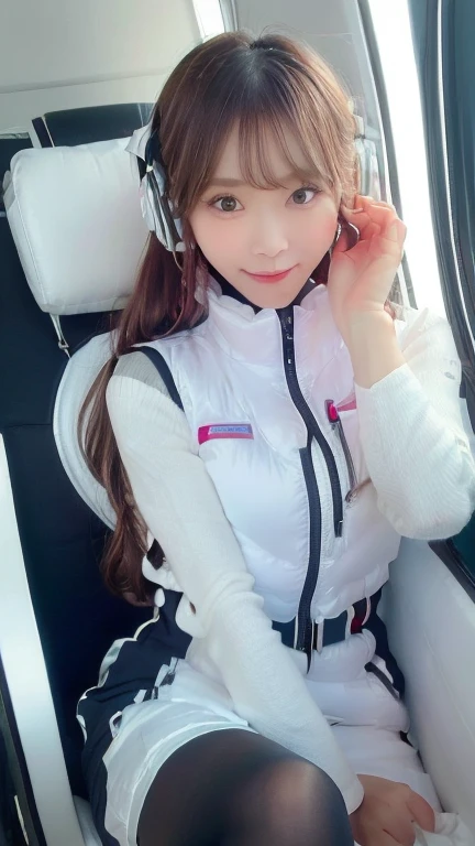(masterpiece:1.5)、(Realistic:1.5)、(highest quality:1.4、8k、RAW Photos)、
Ultra-high resolution、Professional Lighting、Perfect dynamic composition、Photographed indoors、
Film Grain、chromatic aberration、(Bokeh:1.1)、
Frank、Sophisticated、charm、Ultra-realistic、Attention to detail、Golden Ratio、
(1 girl)、Slender girl、Delicate and charming girl、Cute Woman:1.4、
Serious expression、Looking at the audience、Sculptural installation、Sit on the sofa and relax、
Light brown hair、Shiny Hair、Hairstyle: Ponytail、
real skin、
Shut your mouth.、Beautiful Eyes、double eyelid、Thin arms、、
、Show off your thighs,(astrovest):5,(shiny white log downvest):3,BREAK ((Detailed face, Professional photography)), ((NSFW, zettai ryouiki, 1 girl)), Ultra-high resolution, (Realistic: 1.4), RAW Photos, highest quality, (PhotoRealistic Stick), concentrated, Soft Light, ((30 years old)), ((Japanese)), (( (Young Face))), (surface), (Depth of written boundary), masterpiece, (Realistic),(inside ISS):3, woman, ,astrovest:2,headphone:2,smartwatch,,bangs, ((1 girl)),(black sleeves):2,(black tights):2,inside spacestation,inside spacecraft,,zero gravity,smile,open leg,blush:1.5,hidden hands,neotech