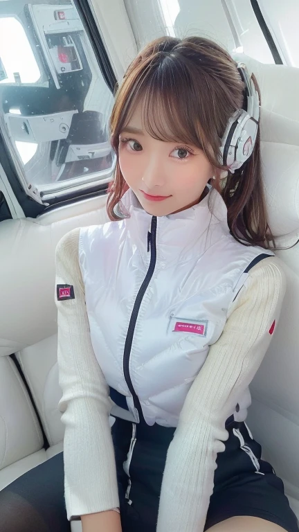 (masterpiece:1.5)、(Realistic:1.5)、(highest quality:1.4、8k、RAW Photos)、
Ultra-high resolution、Professional Lighting、Perfect dynamic composition、Photographed indoors、
Film Grain、chromatic aberration、(Bokeh:1.1)、
Frank、Sophisticated、charm、Ultra-realistic、Attention to detail、Golden Ratio、
(1 girl)、Slender girl、Delicate and charming girl、Cute Woman:1.4、
Serious expression、Looking at the audience、Sculptural installation、Sit on the sofa and relax、
Light brown hair、Shiny Hair、Hairstyle: Ponytail、
real skin、
Shut your mouth.、Beautiful Eyes、double eyelid、Thin arms、、
、Show off your thighs,(astrovest):5,(shiny white log downvest):3,BREAK ((Detailed face, Professional photography)), ((NSFW, zettai ryouiki, 1 girl)), Ultra-high resolution, (Realistic: 1.4), RAW Photos, highest quality, (PhotoRealistic Stick), concentrated, Soft Light, ((30 years old)), ((Japanese)), (( (Young Face))), (surface), (Depth of written boundary), masterpiece, (Realistic),(inside ISS):3, woman, ,astrovest:2,headphone:2,smartwatch,,bangs, ((1 girl)),(black sleeves):2,(black tights):2,inside spacestation,inside spacecraft,,zero gravity,smile,open leg,blush:1.5,hidden hands,neotech