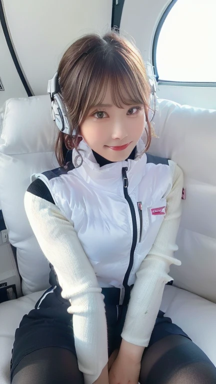 (masterpiece:1.5)、(Realistic:1.5)、(highest quality:1.4、8k、RAW Photos)、
Ultra-high resolution、Professional Lighting、Perfect dynamic composition、Photographed indoors、
Film Grain、chromatic aberration、(Bokeh:1.1)、
Frank、Sophisticated、charm、Ultra-realistic、Attention to detail、Golden Ratio、
(1 girl)、Slender girl、Delicate and charming girl、Cute Woman:1.4、
Serious expression、Looking at the audience、Sculptural installation、Sit on the sofa and relax、
Light brown hair、Shiny Hair、Hairstyle: Ponytail、
real skin、
Shut your mouth.、Beautiful Eyes、double eyelid、Thin arms、、
、Show off your thighs,(astrovest):5,(shiny white log downvest):3,BREAK ((Detailed face, Professional photography)), ((NSFW, zettai ryouiki, 1 girl)), Ultra-high resolution, (Realistic: 1.4), RAW Photos, highest quality, (PhotoRealistic Stick), concentrated, Soft Light, ((30 years old)), ((Japanese)), (( (Young Face))), (surface), (Depth of written boundary), masterpiece, (Realistic),(inside ISS):3, woman, ,astrovest:2,headphone:2,smartwatch,,bangs, ((1 girl)),(black sleeves):2,(black tights):2,inside spacestation,inside spacecraft,,zero gravity,smile,open leg,blush:1.5,hidden hands,neotech