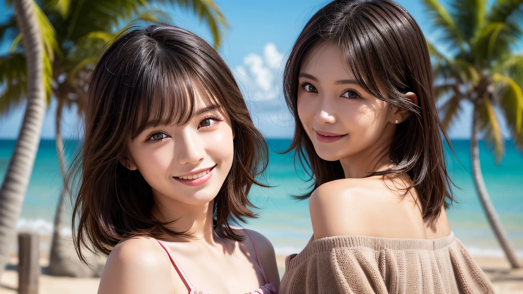 three girls,Masterpiece,(8k, RAW photo, best quality, masterpiece:1.2), (realistic, photo-realistic:1.4), (extremely detailed 8k wallpaper), sharp focus, depth of field, blur background, bokeh,Do not split,in the room,(Japanese Woman),20-year-old woman,short hair,(well-proportioned body shape:1.5),(bikini: 1.5),The whole body was photographed,full body