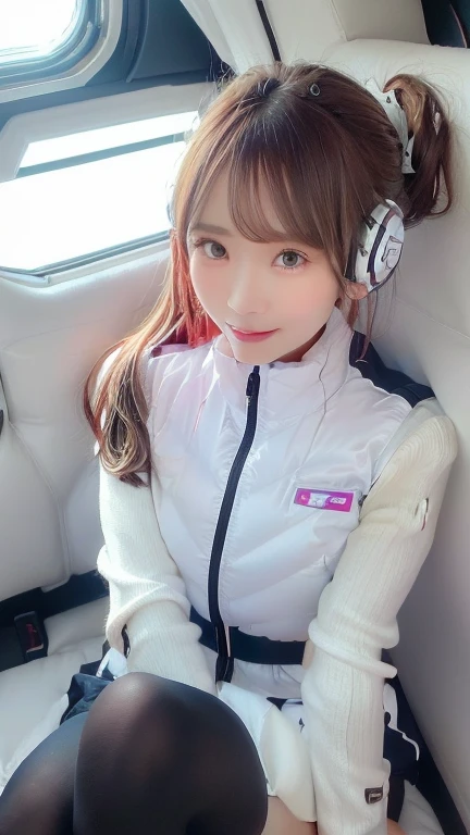 (masterpiece:1.5)、(Realistic:1.5)、(highest quality:1.4、8k、RAW Photos)、
Ultra-high resolution、Professional Lighting、Perfect dynamic composition、Photographed indoors、
Film Grain、chromatic aberration、(Bokeh:1.1)、
Frank、Sophisticated、charm、Ultra-realistic、Attention to detail、Golden Ratio、
(1 girl)、Slender girl、Delicate and charming girl、Cute Woman:1.4、
Serious expression、Looking at the audience、Sculptural installation、Sit on the sofa and relax、
Light brown hair、Shiny Hair、Hairstyle: Ponytail、
real skin、
Shut your mouth.、Beautiful Eyes、double eyelid、Thin arms、、
、Show off your thighs,(astrovest):5,(shiny white log downvest):3,BREAK ((Detailed face, Professional photography)), ((NSFW, zettai ryouiki, 1 girl)), Ultra-high resolution, (Realistic: 1.4), RAW Photos, highest quality, (PhotoRealistic Stick), concentrated, Soft Light, ((30 years old)), ((Japanese)), (( (Young Face))), (surface), (Depth of written boundary), masterpiece, (Realistic),(inside ISS):3, woman, ,astrovest:2,headphone:2,smartwatch,,bangs, ((1 girl)),(black sleeves):2,(black tights):2,inside spacestation,inside spacecraft,,zero gravity,smile,open leg,blush:1.5,hidden hands,neotech
