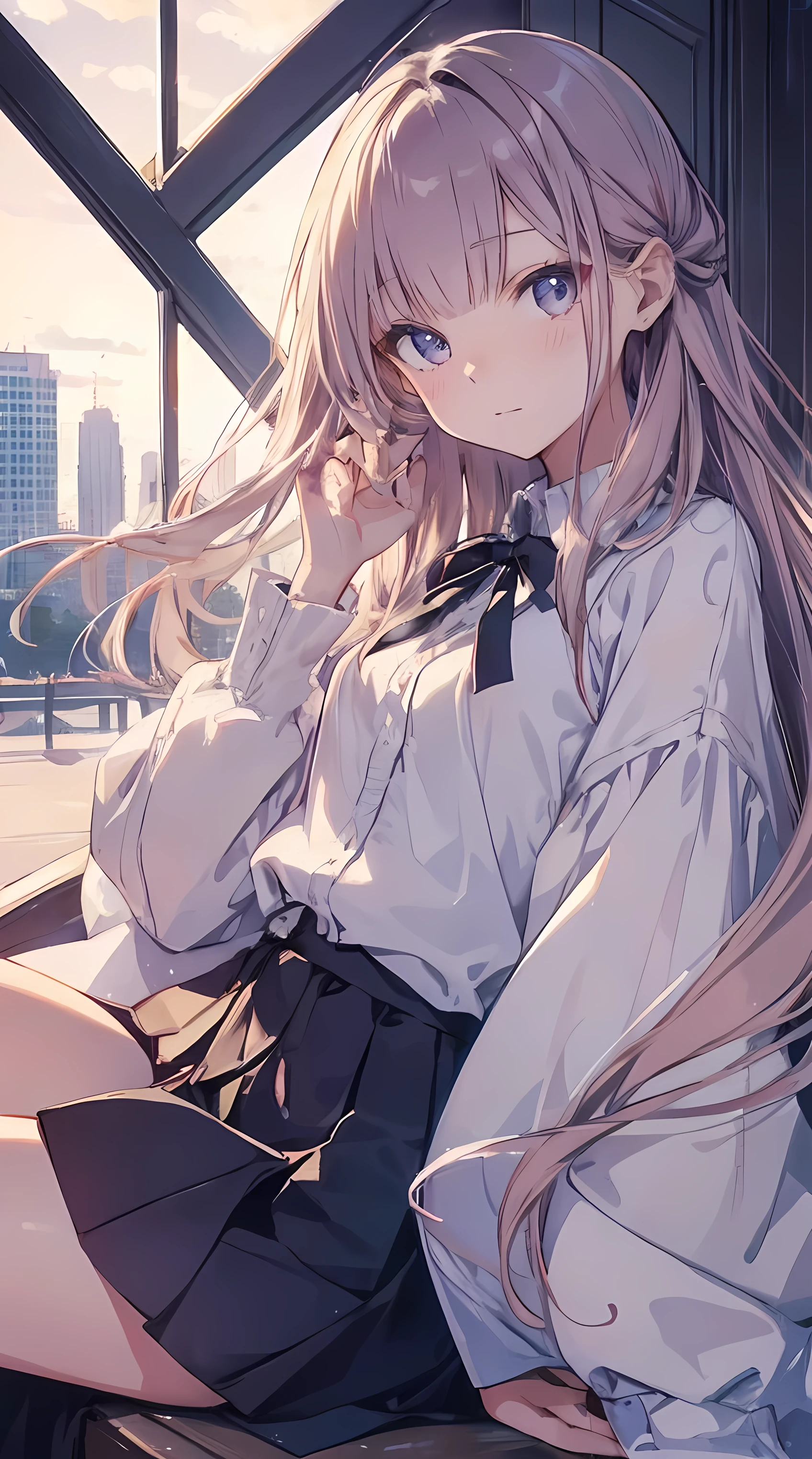 Masterpiece、Highest quality、highest quality、(((Lori)))、 ((((Petite))))、Shiny hair quality、Small face、Sitting、Super detailed, beautiful, wide eyes、Ultra-detailed, clear and beautiful faces、(cute illustration:1.2), High-resolution, ultra-detailed, best quality, embarrassed