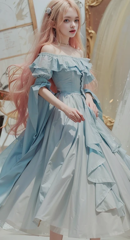 High quality, best quality, 4K, HD, A girl, modelshoot style, photorealism, pastel palette, masterpiece, diversity, ((perfect face)), smile, clear detailed face, detailed hair.