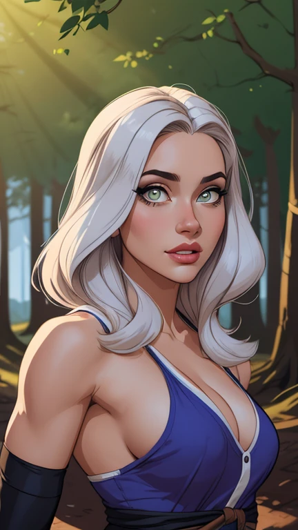 Personagem mulher ninja com marcas de guerras Imagem de desenho animado de uma mulher .cartoon style illustration, estilo de arte dos desenhos animados, estilo de arte dos desenhos animados, digital illustration style, design de personagens altamente detalhado, arte digital detalhada coragem, Forest fan art, Design de personagens de retrato, beautiful digital illustration, retrato de alta qualidade, Arte em quadrinhos, mulher jovem cabelo com transas lindas . Beautiful lined eyes Medium large bust and wonderful sexy clothes. image expression of sexual desire from waist to head illustration