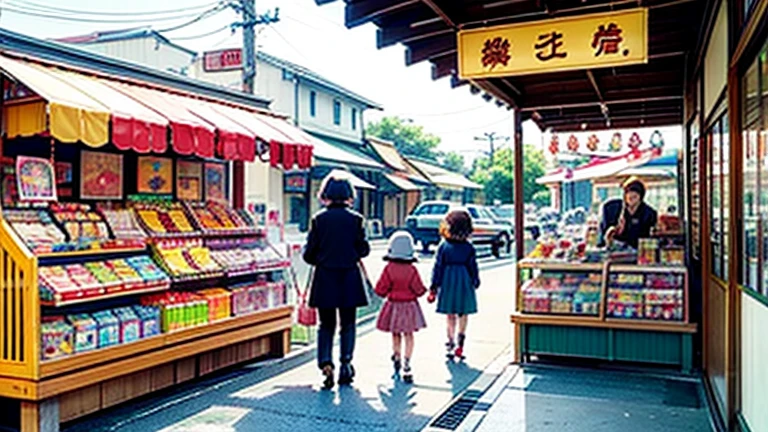 Ultra-high resolution, 4K, 8k,Group photo of two pregnant Japanese squatting naked 16 year old girls squirting breast milk on a busy street during the day