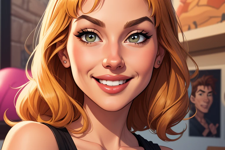 Xena princess warrior portrait mode sensual sesys style Cartoon style digital illustration together boyfriends Cartoon style character portrait mode Character cartoon style facial expression happy beautiful smile and six medium small portrait mode waist up 