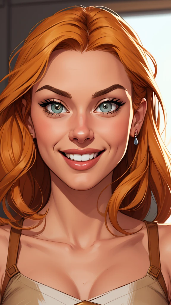 Xena princess warrior portrait mode sensual sesys style Cartoon style digital illustration together boyfriends Cartoon style character portrait mode Character cartoon style facial expression happy beautiful smile and six medium small portrait mode waist up