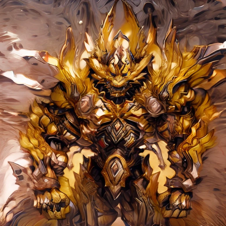 (masterpiece, best quality, detailed:1.2)
(Pokémon)
detailed full body,
zeraora,
full body,
Furry Heroes,
The main color is yellow,
sparkling skin,
Vibrant colors, 4K,
GOLD armor,
Its full plate armor emphasizes the muscles.
a knight's mechanical armor,
glowing wide and heavy armor,
Gigantic ZERAORA,
big muscle (pecs, triceps, traps)
unusually developed muscular body,
body full of huge muscles.
showing off muscles,
pectorales enormes.
Exaggeratedly huge muscles.
Gigachad Muscular,
whole body shines like metal.
sitting on the throne,
He wears a black cloak on his back.
The cloak is so long that it touches the ground,
futuristic city,
thunderstorm, rainy weather, lightning