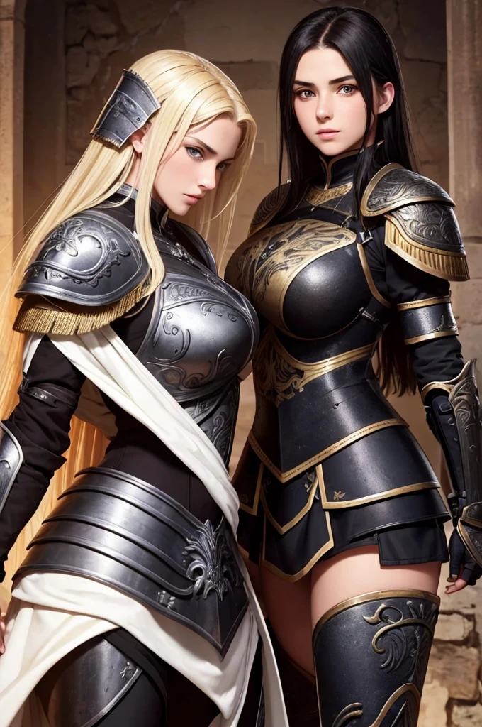 german womens, catholics, beautiful face , black hair,blondes perfect face, detailed face, lesbians, warriors roman, using sexy armor , soft lesbians, full body
