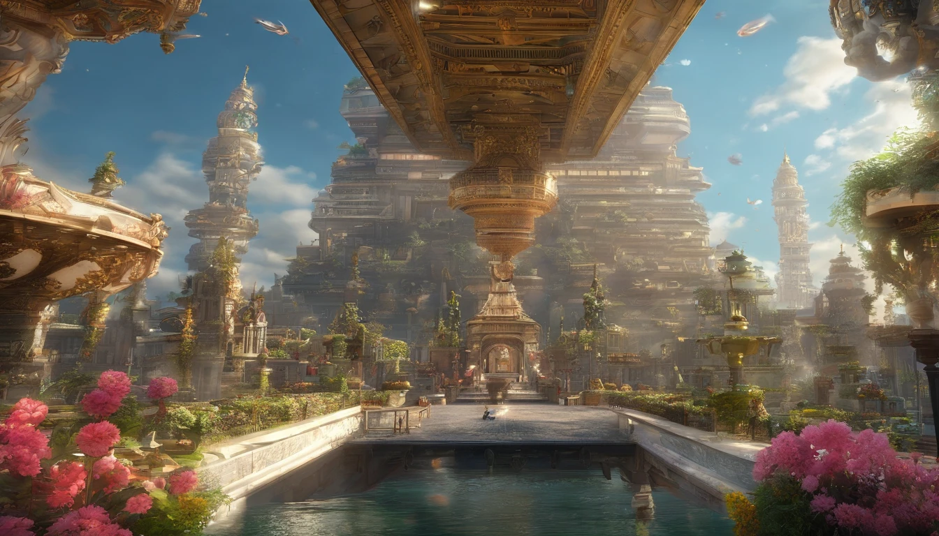 A city in a cloud city,(Huge glass pyramid city,City in the clouds),35mm,A huge glass bridge,Beautiful scenery,
scenery,Night view,moon,(Fantasy:1.4),Blurred,Depth of written boundary,
The city of sky,bridge, city,cityscape,lamp,reflection,
plant,potted plant,table,bottle,cup,Barrel,flower,
(masterpiece:1.4),(Soft lighting:1.4), Bokeh, Depth of written boundary, photoRealistic, Caustics,Intricate details, Very detailed, High resolution, High resolution, Realistic,Cinematic (Beautifully detailed face:1.0), Perfect lighting, (Vibrant colors:1.3, Colorful:1.3), Ultra-fine 8K CG, Very ridiculous,
Ivory Gold,