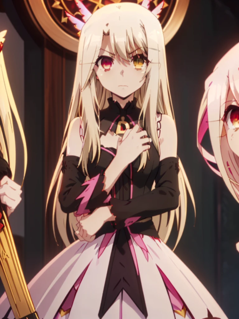 gran calidad ++ Extremely detailed high resolution, very aesthetic, ojos expresivos, (((Cara perfecta))), (((face symmetrical))), ((good anatomy)), (((manos perfectas))), (((8k))), UHD, Fondo de pantalla HD, (((alta calidra detallada, (((1girl))), (((Date A Live))), (((Illyasviel von Einzbern))), ((((asymmetrical hair)))), ((((asymmetrical clothes)))), (((mature female))), ((((cuerpo completo)))), (((heterochromia))), (((cabello negro))), (((Milfication))), (((hembra madura))), (((hombros estrechos))), (((pechos grandes))), (((cintura estrecha))), (((lolita goth dress))), (((dress))), (((ribbon))), (((gothic fashion))), (((gothic))), (((Flintlock Pistol))), (((Musket))), ((((hands occupied)))), ((((holding arms)))), (((18 year old beautiful girl))), Dedos detallados, Dedos precisos, Manos no antinaturales, strange eye, ojos rojos, escote, colas gemelas de pelo negro,