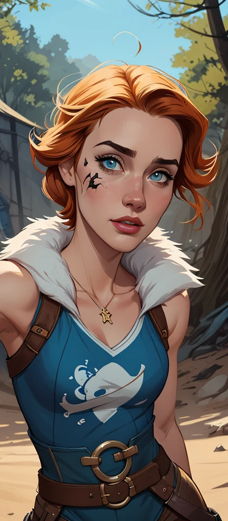 Jeday style warrior female character armed with a .38 revolver Western style atompunk Fallout 4 Jennifer Connelly le with war scars Cartoon image of a woman .Ilustra??o estilo desenho animado, estilo de arte dos desenhos animados, estilo de arte dos desenhos animados, digital illustration style, estilo atompunk design de personagens altamente detalhado, arte digital detalhada coragem, Forest fan art, Design de personagens de retrato, beautiful digital illustration, retrato de alta qualidade, Arte em quadrinhos, mulher jovem cabelo com transas lindas . Queen Anna of ArendelleBeautiful lined eyes Medium large bust and wonderful sexy clothes. image expression of sexual desire from waist to head illustration Queen Anne of Arendelle atompunk style Fallout 4 The perspective is from below, enfatizando a majestade e o poder da Gigante." armed with a 38 western style revolver with a 38 revolver in her hands jeday style warrior in summer clothes on the beach