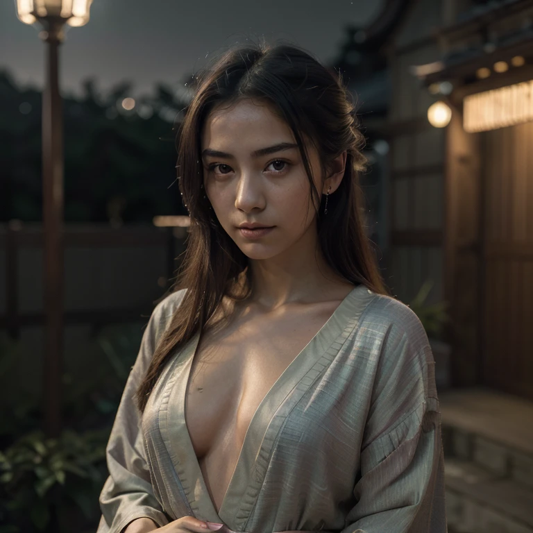 (masterpiece, best quality, highres:1.2), (photorealistic:1.2), raw photo, (Beautiful italian girl), young, cute, very slim, skinny, iridiscent bobbed hair, flirting with POV, in traditional japanese kimono, high detailed kimono textures, Kyoto, fireworks, (ultra-detailed body), (light smile:0.8), moonlight passing through hair, (night beautiful background:1.3), (film grain:1.3), (morbid light:1.2), (dynamic angle), (sharp), (film grain:1.3), (morbid light:1.2), (dynamic angle), exposure blend, bokeh, dim light, (hdr:1.4), high contrast, (muted colors, dim colors, soothing tones:1.3), low saturation, morbid