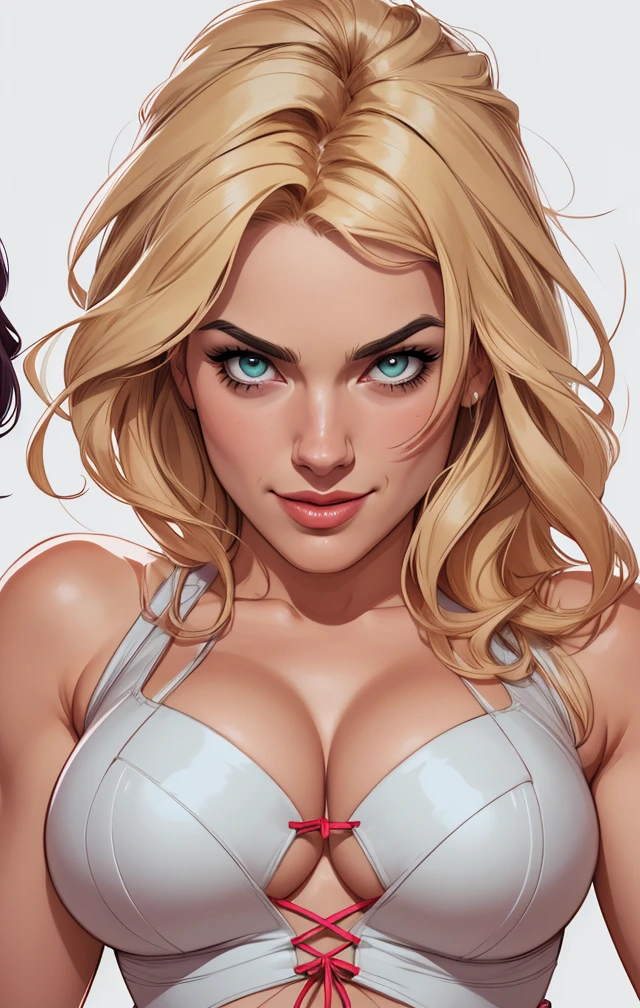 Personagens estilo artgerm femininas Yvonne Strahovski estilo de desenho animado:1.2), Woman from southern Brazil Gaucha drawing ART Artline white background woman Cartoon image of a woman , roupas sensuais , garota super valente destemida , Ilustra??o estilo desenho animado, estilo de arte dos desenhos animados, estilo de arte dos desenhos animados, digital illustration style, design de personagens altamente detalhado, arte digital detalhada fofa, City fan art, design de personagem retrato, beautiful digital illustration, retrato de alta qualidade, arte em quadrinhos, retrato do design do personagem, white background Busty without clothes and medium breasts female character two girlfriends Beautiful character pose in dynamic pose two women together Yvonne Strahovski on the left and together with Jennifer Connelly on the right with a symmetrical body with a corset and beautiful breasts, corpo bem definido, delicado e sensual, estilo de desenho animado, digital illustration with each other artgerm style