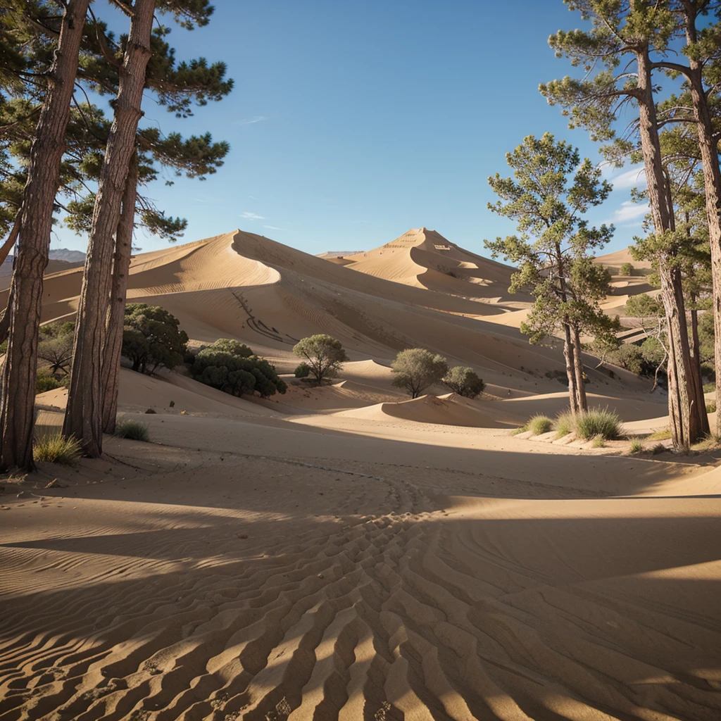 Sand mountains and giant trees 