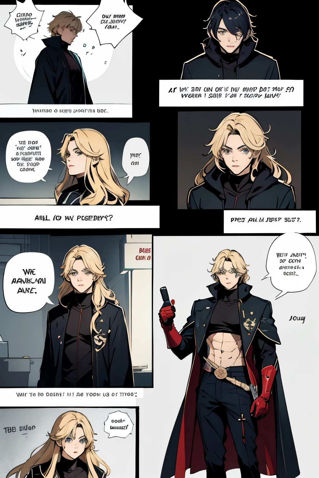 modern soft-shading anime comic style webtoon comic layout