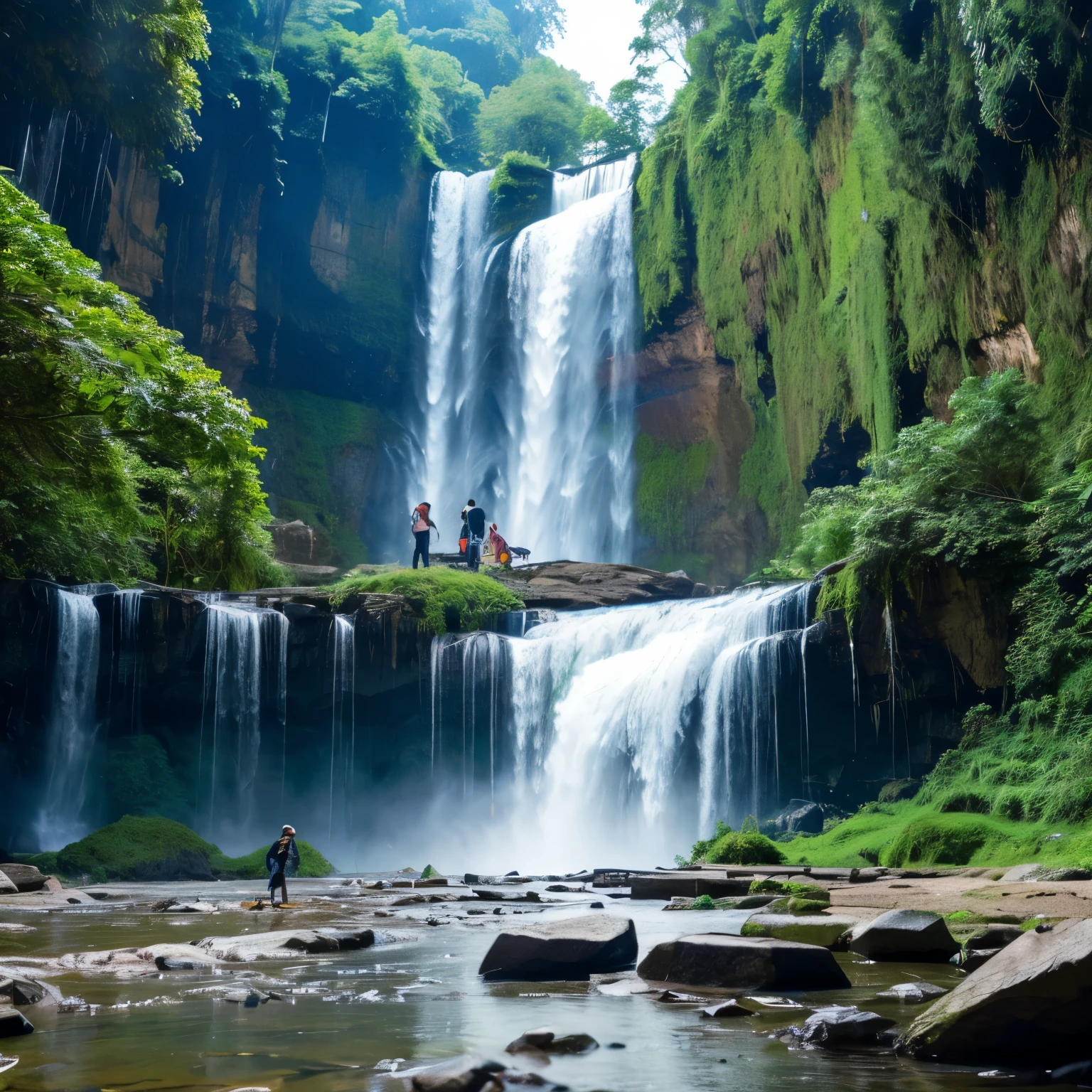 “A massive waterfall with all its tributaries frozen up to 3 meters.”