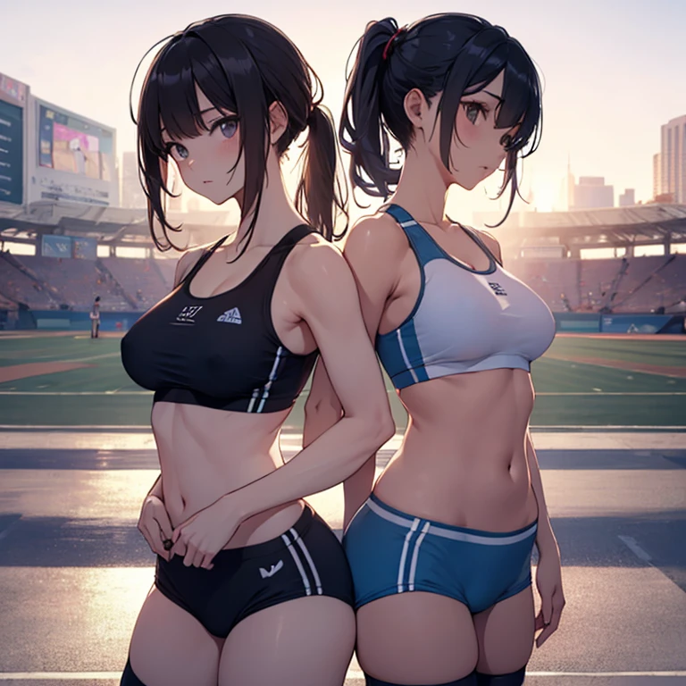 twins、ponytail、Shortcuts、、、Athletics、Sports 、stockings、Perfect body