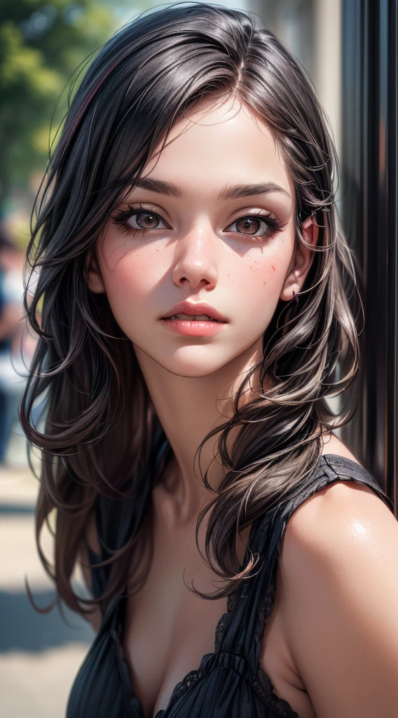 (best quality,4k,8k,highres,masterpiece:1.2),ultra-detailed,(realistic,photorealistic,photo-realistic:1.37),illustration, attractive woman, perfect body, feminine, cute and playful pose, vibrant, expressive, inspired by smeglejj