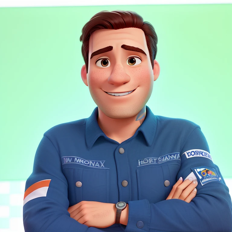 homem moreno no estiolo disney pixar, He is a graphic designer in high quality, melhor qualidade