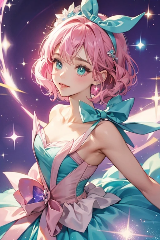 Scales is a pink girl fish; bubble pattern SPARKLE; GLITTER