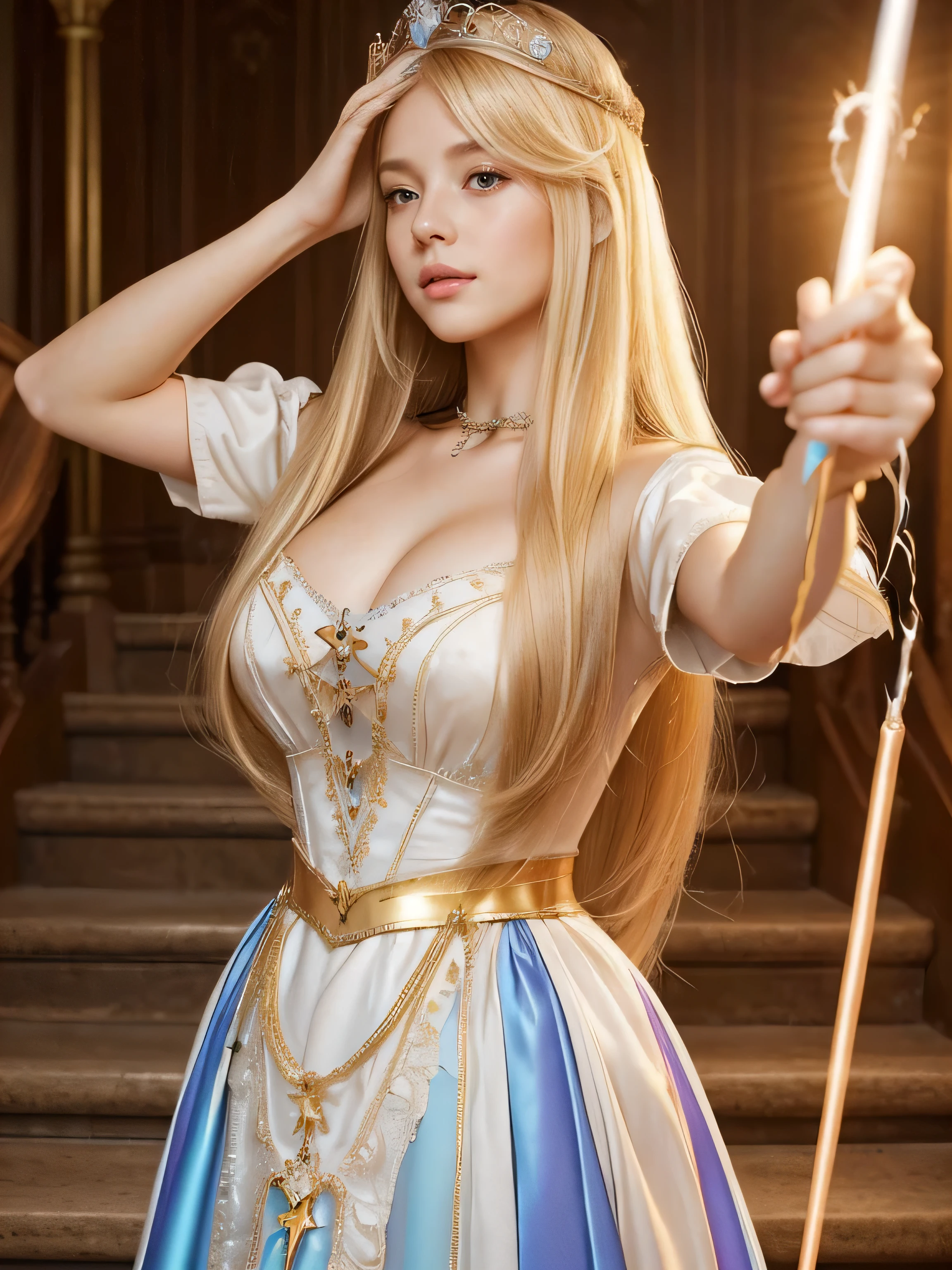 Masterwork Painting, Magnum Opus, 
 <lora:ospb:0.8>1girl,  ospb, posing, 
BREAK
 <lora:princesspeach-lora-nochekaiser:0.75> princess peach, blonde hair, blue eyes, long hair, crown, dress, gem, gloves, pink dress, puffy short sleeves, puffy sleeves, short sleeves, white gloves, 
BREAK
 <lora:Luis_Royo_ArtStyle_v2_640x960:0.74> royo, dark fantasy art,
  highres, 8k, uhd, High Dynamic Range, tonemapping, crisp details,  intricate details, fine details