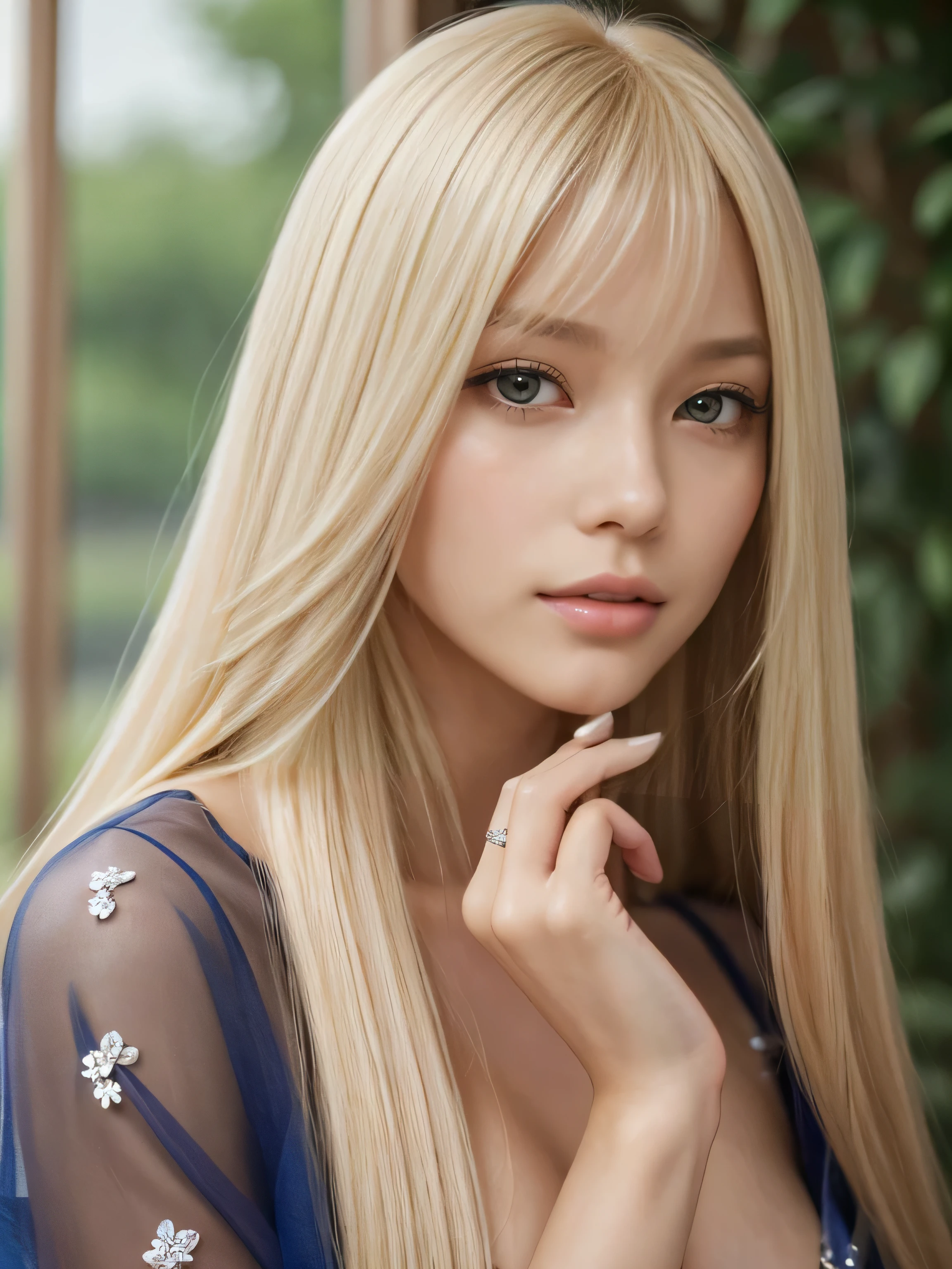 ((Face close-up))　(Squint your eyes:1.5 Sensual Looks:1.5)　(Large Breasts:1.4)　Beautiful Fantasy Girl　((highest quality)), ((masterpiece)), (Get used to it), Perfect Face　(1 girl)　(French)　(She is 18 years old、The cutest teen in France.)　((highest quality)), ((masterpiece)), length blonde hair 　length, Shining golden hair,Golden Silky Hair, Straight blonde hair, length blonde straight hair, Perfect Silky Straight Hair, Straight blonde hair, length blonde hair, Her hair is long and straight, detailed length blonde hair　((big 1.4))　Super Long Hair down to the ankles　((Neat bangs　The neatly trimmed bangs are princess cut and cover the entire forehead.......))...　Bright crimson lips　good, Anatomically correct hand　Thin fingers　Anatomically correct five fingers　Sexy professional makeup　Beautiful French girl face, French facial features, Long Hair shiny Long Hair, length, Shining golden hair, length, Straight Golden Hair, Her hair is long and straight, Super Long Hair girl, Silky Hair, length blonde hair, Silky Hair, length, Flat Hair, Silky texture, Long Hair, length, flowing blonde hair, thin and shiny hair　Anatomically correct、White beautiful human skin and detail of hands and fingers　Beautiful Eyes　Mouth Details　the corners of the mouth rise slightly　Cool look　　(The eyebrow color is dark brown.)　　(Yellow dress posing for a picture, Disney Portraits, tumbler, shin hanga, wearing organza gown, dressed beautiful gown, lady using Yellow dress, color: Yellow, A woman wearing a sparkly floral dress, elegant Yellow skin, gown, Fantasy Dress, Formal Wear, light Yellow　beautiful gown, Yellow theme　)　(This is a gold-colored luxury hotel room with a gold-colored bed and white walls.)