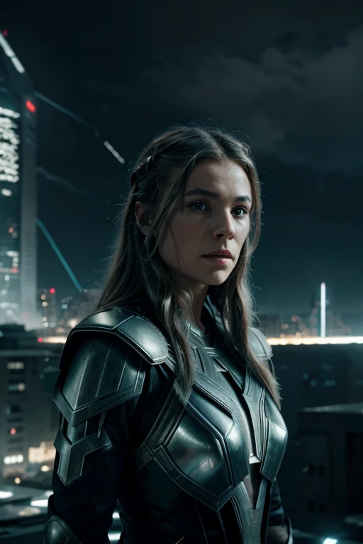 Imagine a futuristic asgard like Thor movies, light of the night, ultra-detailed, sci-fi theme