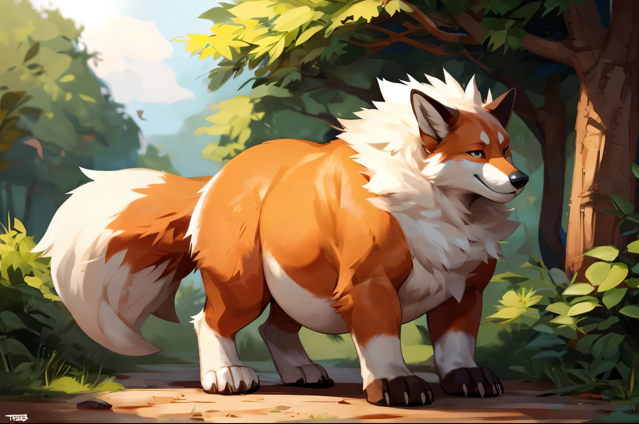4k ultra quality, 4k full body view,(ultra high detailed body),((feral)) fox,by mystikfox61, by glitter trap boy,feral paws, by bebebebebe,by morethreedee, by seibear,(thick thigh),(chubby thigh),thicc thigh,thick legs,chubby legs,thicc legs,massive butt,enomorous thigh,massive thigh,massive legs,thick lower legs,wide legs,(detailed thigh),(wide thigh),fluffy belly sharp nails,((sfw)),(ultra detailed face),detailed eyes,big tail,fluffy tail,(detailed tail),enomorous tail,bigger tail,huge tail,volumetric light,muscle legs,big paws,(thick paws),fluffy paws,furry paws,enomorous paws,(feral focus), beast,(bigger lower body),(long legs),side view,master works, super fine, 4k resolution, high quality,high picture detail,dark fantasy,illusory engine, Masterpiece,dire fox,faint lighting,in a park,shiny fur,(feral) belly,charming (feral) body,chubby (feral) body,detailed belly,enomorous belly,hyper belly,bigger belly