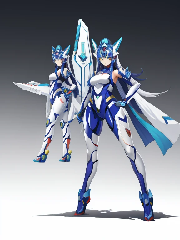 Many women transformed into super robots, All are cute and pretty, Full Body Shot