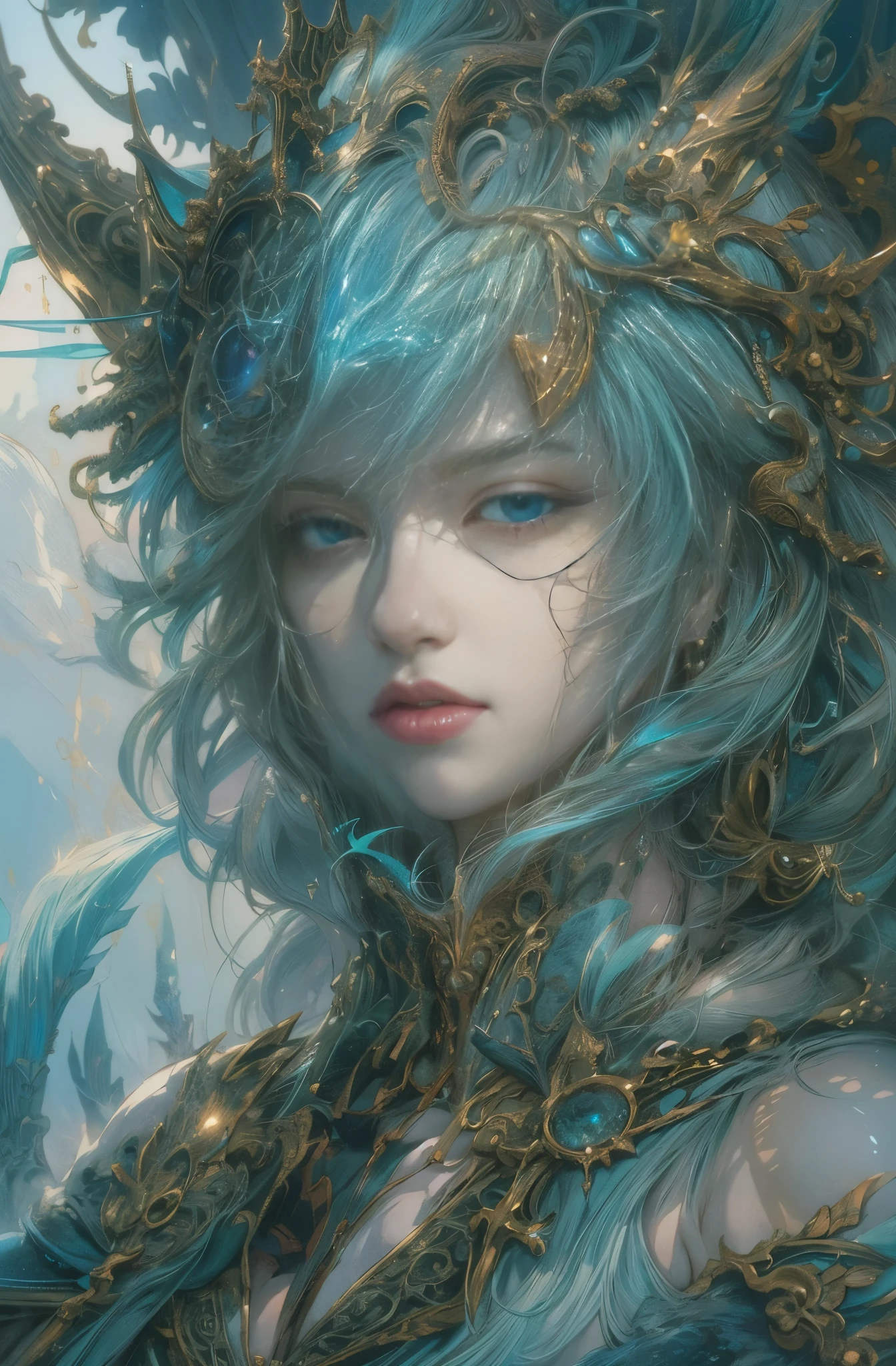 hell、purgatory、A world without light, Black Ghost、fear, Wails, despair, depressed, The End, Requiem, Breathtaking beauty, Gothic, Solemn, Majestic, Very beautiful Caucasian woman in her 20s、Queen of the Exiles、The majesty of the queen, ペルセポネとhellの番犬, Ultra-fine paintings by Yan J., Artstation Contest Winner, Fantasy art, Karol Baak and Peter Mohrbacher, Mohrbacher's artistic style, Peter Mohrbacher's style, Peter Mohrbacher Art Style, Peter Moerbacher Style, detailed Fantasy art, 4K Fantasy art, By Jean Jay., Fantasy artスタイル, 2. 5D CGI Anime Fantasy Artwork, epic Fantasy artスタイル hd, Epic fantasy digital art style, 詳細なFantasy art, Detailed digital 2D fantasy art, Luan Jia and Artgerm, 8k Fantasy art, Sharp contours, Sharp eyes with slit length, Beautiful and delicate blue eyes, pretty much beautiful face, Unparalleled beauty, masterpiece, highest quality, The perfect angle, Perfect composition, Best Shot, Official Art, Cinematic light, Very beautiful and fantastic scenery, before, Ultra-precision coating, Luminism, art by Carne Griffiths and What a bone Concept Art, 4K resolution, Fractal isometricdetailed bioluminescence , 3D Rendering, Octane Rendering, Exquisitely crafted , Cinematic, Trending isometric surreal cover photos、Art Station'Amazing full color, Hit definition , Very subtle contrast of light and shadow, Cinematic,Great background, Abstract Beauty,stand, Approaching perfection, Pure Form, Golden Ratio, minimum, Revert, Concept Art, What a bone、Intricate details, 8K Post-Production, High resolution, Hyper Detail, Art Stationのトレンド, Studio shot, Intricate details, Extremely delicate and detailed painting style, Beautiful painting art, Close-up