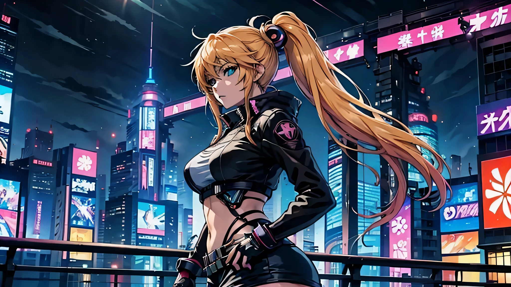 Chicas anime posando en una ciudad por la noche., oppai ciberpunk, anime ciberpunk art, anime ciberpunk, arte del anime ciberpunk, digital arte del anime ciberpunk, ciberpunk digital - arte anime, anime ciberpunk moderno, anime ciberpunk digital!!, mejor fondo de pantalla de anime 4k konachan, chica anime cyberpunk femenina, en la ciudad ciberpunk, tendencia en cgstation, mujeres ciberpunk