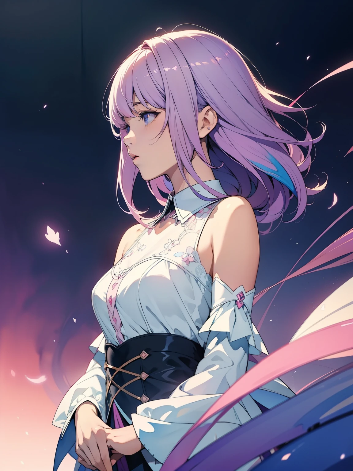 perfectly structured, (watercolor), Digital illustration, anime style, Mysterious Dark Princess, Very detailed, Volumetric Lighting, Kawaii pastel colors, Dynamic Synthesis, Images are clear and sharp, (Beautifully, sublimation:1.2), Beautiful beyond words,