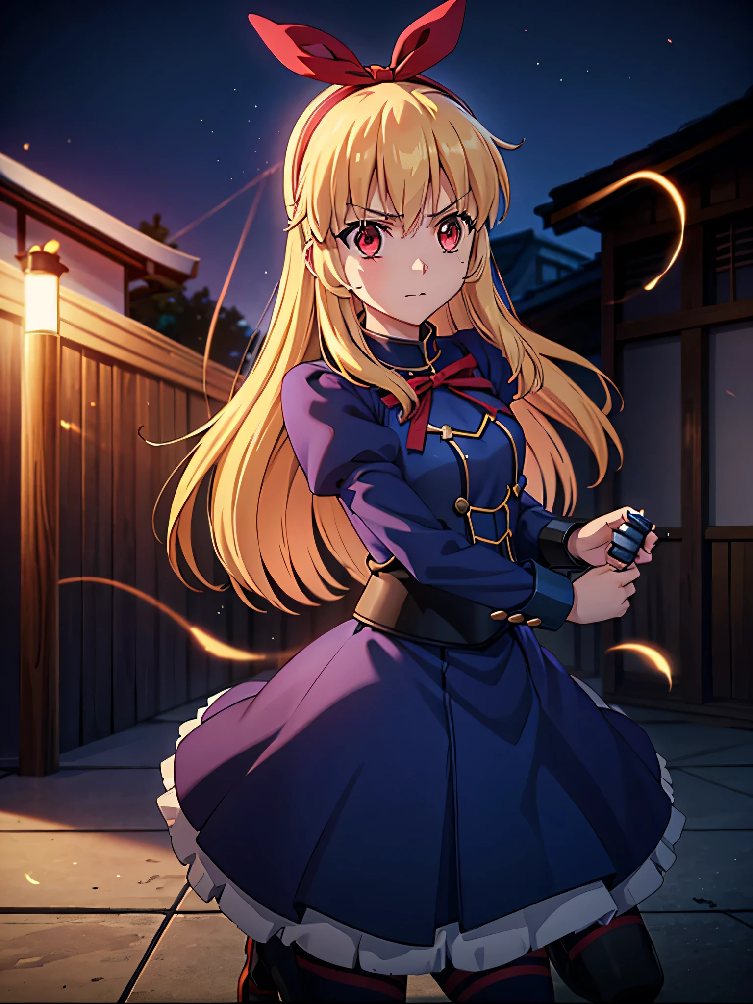 (red ribbon on hairband:1.2),(8K, best quality, muste piece:1.2)、ultra high resolution,1 very cute girl,hosimiya ichigo,ultra-detailed face, detailed eyes,RED eyes,masterpiece, best quality,1girl, , Full body shot, weapon, chain, very long hair, looking at viewer,(kbxll:0.5), Japanese Shrines, fantasy, bodysuit,city, energy ball, razer, lightning bolt, skirt, zettai ryouiki, Petrifying Demon Eye, dust-effect,Grain effect,Neon-light-effect, moon,tentacles,
artoria pendragon \(fate\), armor, dress, suit, excalibur \(fate/stay night\),
fighting stance, dinamic angle, sparks,shirt lift,battle,A grand city in the year 2100, wide shot, hyper realistic, Nausicaa Ghibl,