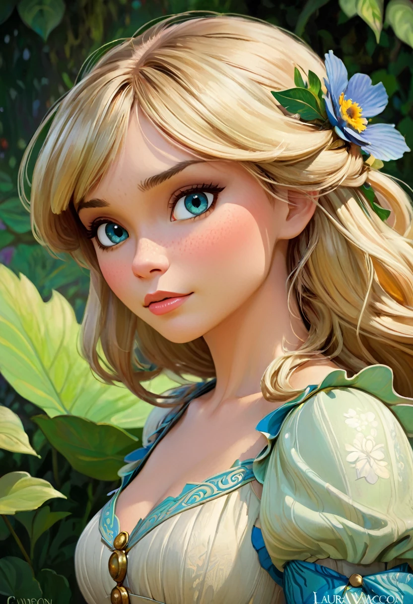 Astrid Hofferson From How To Train Your Dragon, Portrayed By Laura Vandervoort. Resembling The Beauty Of Alphonse Mucha's Artwork And Impressionist Paintings By Artists Like Konstantin Razumov And Pierre-Auguste Renoir. The Portrait Is Detailed And Textured, Reminiscent Of Claude Monet's Style.