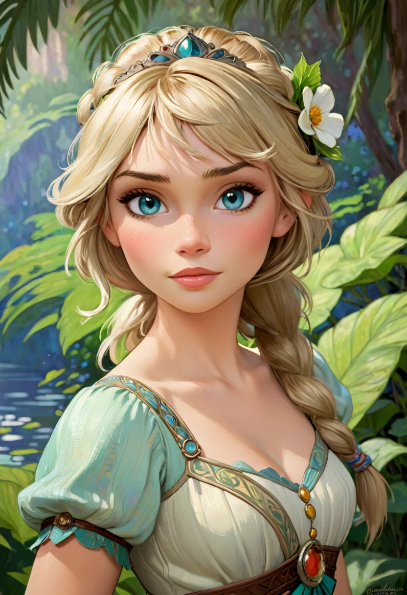 Astrid Hofferson From How To Train Your Dragon, Portrayed By Laura Vandervoort. Resembling The Beauty Of Alphonse Mucha's Artwork And Impressionist Paintings By Artists Like Konstantin Razumov And Pierre-Auguste Renoir. The Portrait Is Detailed And Textured, Reminiscent Of Claude Monet's Style.