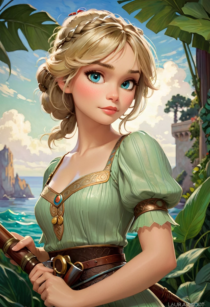 Astrid Hofferson From How To Train Your Dragon, Portrayed By Laura Vandervoort. Resembling The Beauty Of Alphonse Mucha's Artwork And Impressionist Paintings By Artists Like Konstantin Razumov And Pierre-Auguste Renoir. The Portrait Is Detailed And Textured, Reminiscent Of Claude Monet's Style.