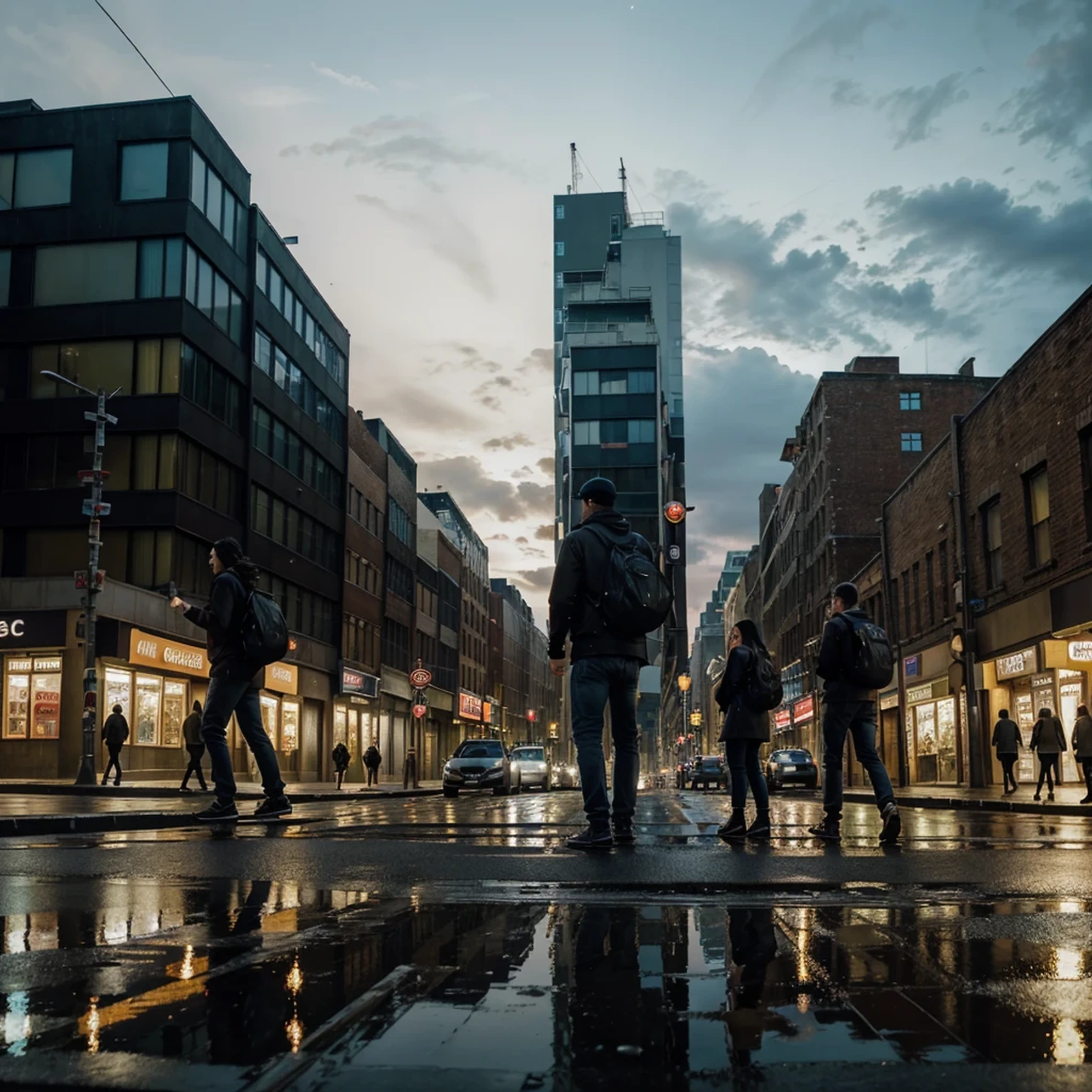 city,people,night,(best quality,4k,8k,highres,masterpiece:1.2),portrait,urban,surreal,detailed buildings,shining lights,neon signs,vibrant colors,street scene,lively atmosphere,exciting energy,bustling crowds,dynamic motion,nightlife,evocative shadows,reflection in puddles,contrast,busy traffic,mysterious alleyways,architecture details,moody ambience,moonlit sky,cityscape silhouette,artistic composition,movement,urban exploration,authenticity,lifelike portrait,expressive faces,storytelling,diversity and inclusivity,interactions,dynamic street photography,raw emotions,realistic textures,city lights reflecting on wet streets,blurred motion of passing cars,glowing skyscrapers,exploring the unknown corners of the city,unique characters,hidden stories to discover,nighttime adventures in the city that never sleeps.