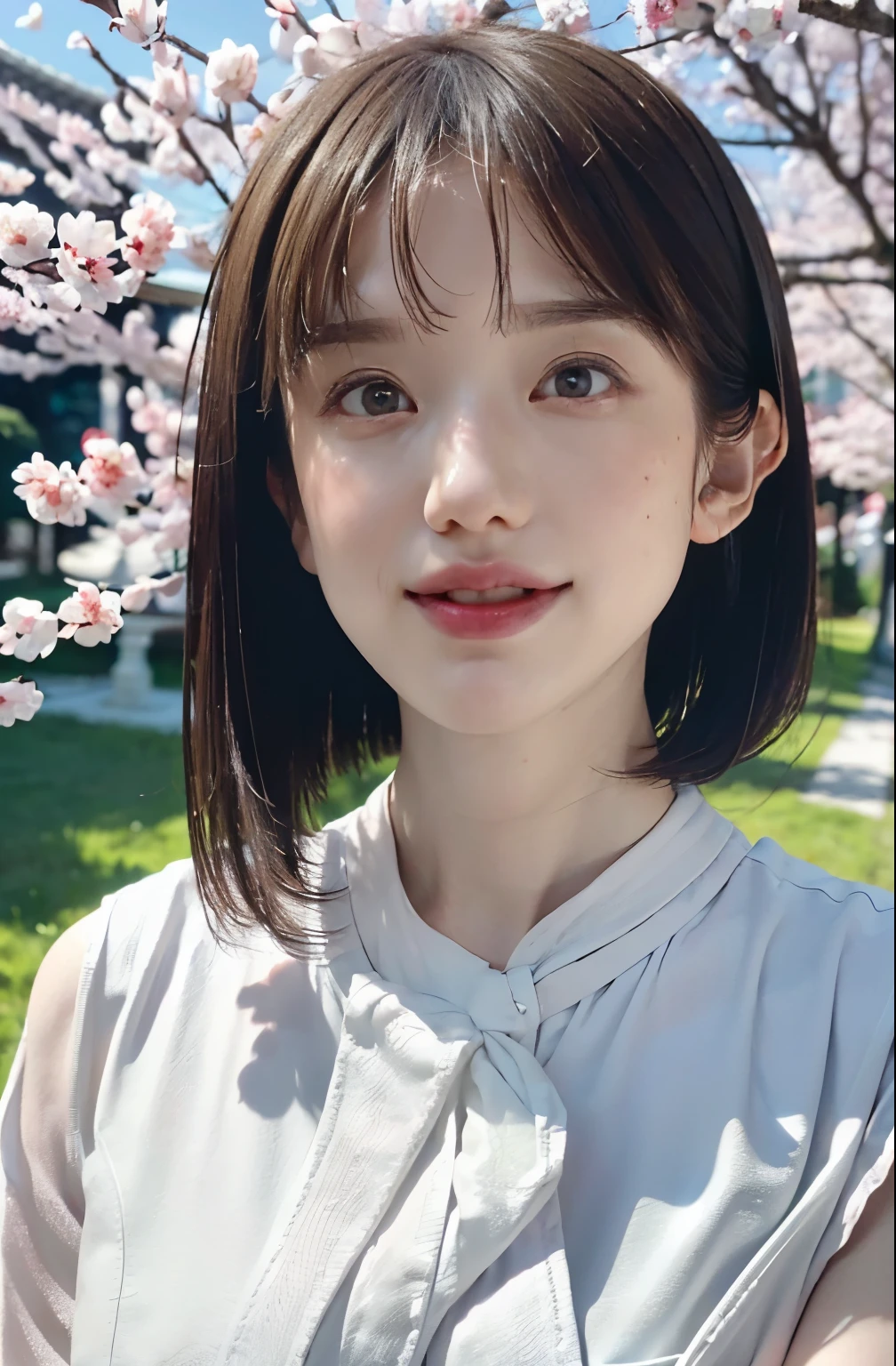 high quality,8k,High resolution,(Realistic:1.37),(Very detailed),(最high quality,4K),(masterpiece:1.2),Hironaka-chan Wallpaper,Awareness-raising,personal,美Shiiおっぱい、美Shiiへそ、美Shiiウェスト、Japanese ,Short black straight hair,Perfect Skin,Beautiful and delicate eyes,Attractive delicate lips,cheeks turn a little red,fine long eyelashes,Soft daylight lighting,(Sharp focus),Soft refraction of sunlight,(Vibrant colors),(Studio Lighting),slight sweat,(Japan kimono),(Blue sky and white clouds),(Long eyebrows),(Large Eyes),(An innocent smile),(Confident posture),(clear&white),(Pink skin),(Thin fingers),(Soft Makeup),(Chest hold position),(Good clothes),(Pearl Necklace),(rich background),(Natural scenery),(絵のように美Shii scenes),(sunset),(Cherry Blossom),(Traditional Culture),(grace),(A sophisticated face),(Breeze),(Fairyland on Earth),(絵のように美Shii),(like々Shii),(There is a smile on his face),(Bright Eyes),(Laugh brightly),(Charming Bag),(likeくて美Shii),(Close-up of the shooting angle),(Soft and feminine)