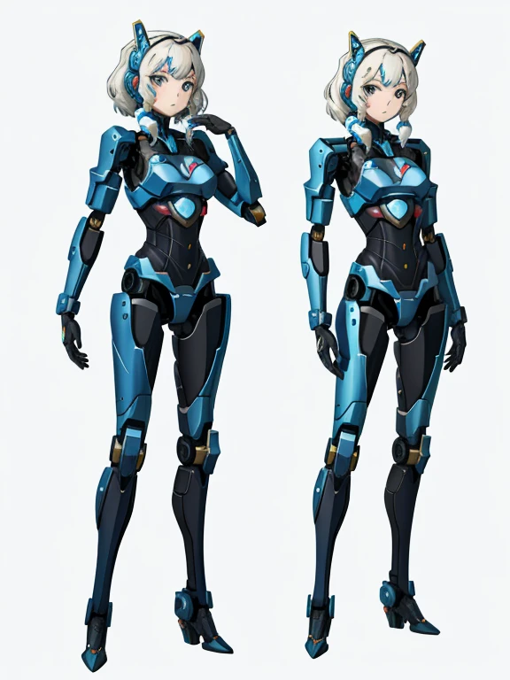 The women who became hero robots and how they support them々Vehicles,
 All are cute and pretty,
 Full Body Shot,
 Women are々Combined with various vehicles々A beautiful female robot with a simple shape,
 Before after