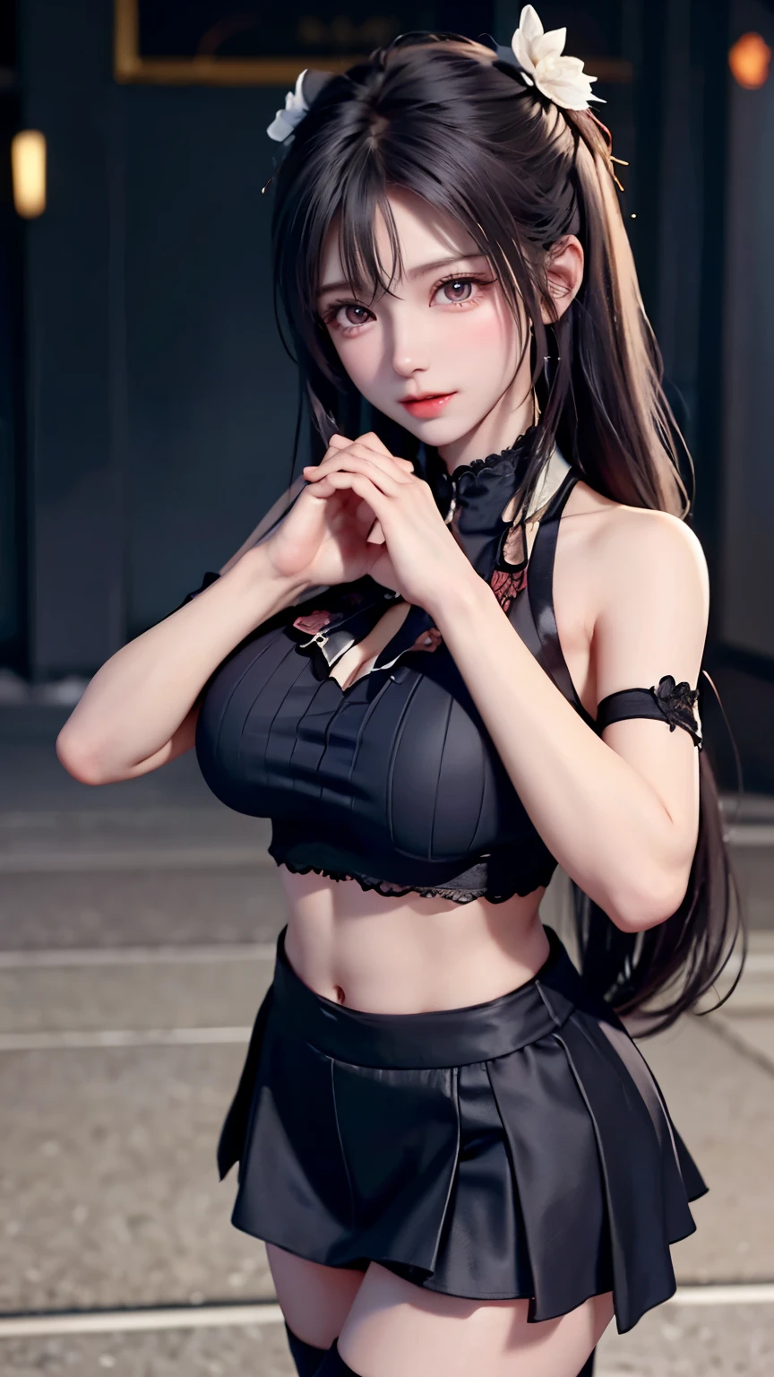 (Very delicate and beautiful:1.2)super model,,Big Breasts,Beautiful breasts,voluptuous,【bike shorts】,,【3girls】,,highest quality, High resolution, 8K,, Large Breasts,, Vivid details, ,Idol Group,mini skirt,With a gentle expression, he holds out both hands to the viewer.