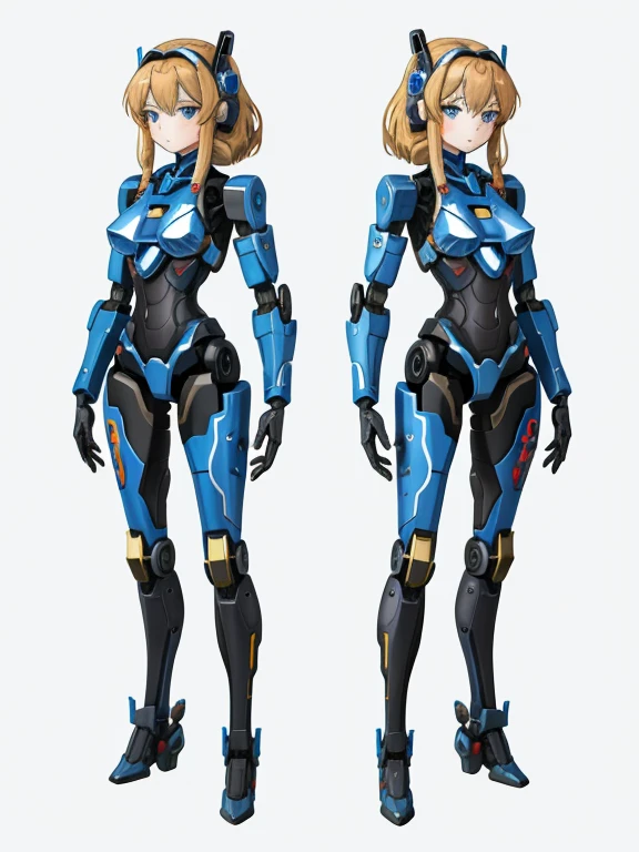 The women who became hero robots and how they support them々Vehicles,
 All are cute and pretty,
 Full Body Shot,
 Women are々Combined with various vehicles々A beautiful female robot with a simple shape,
 Before after