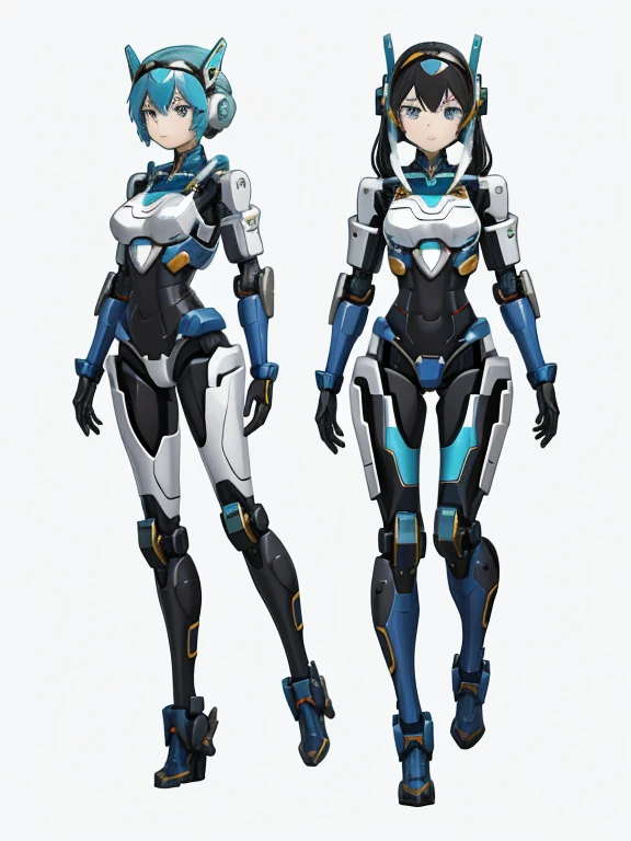 The women who became hero robots and how they support them々Vehicles,
All are cute and pretty,
Full Body Shot,
Women are々Combined with various vehicles々A beautiful female robot with a simple shape,
Before after